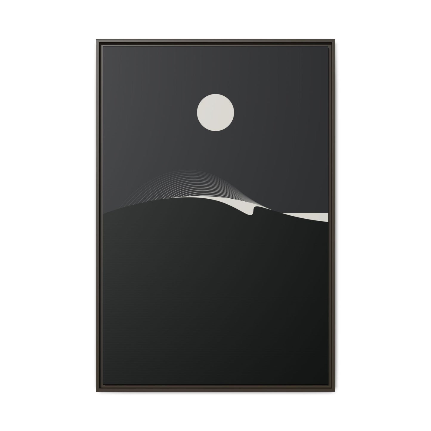 Night Wave 3 - Black - Framed Canvas