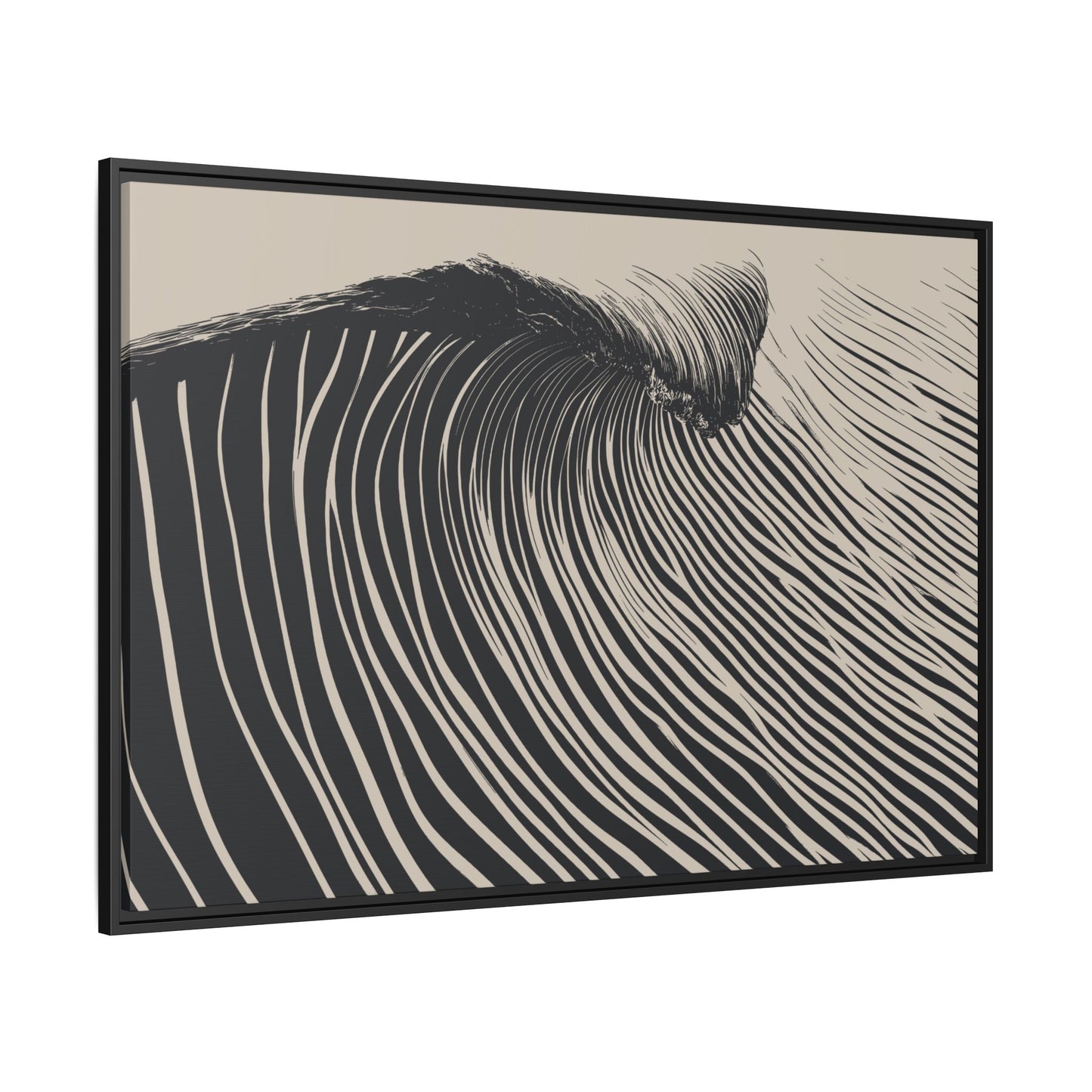 Wedge - Black & White - Framed Canvas