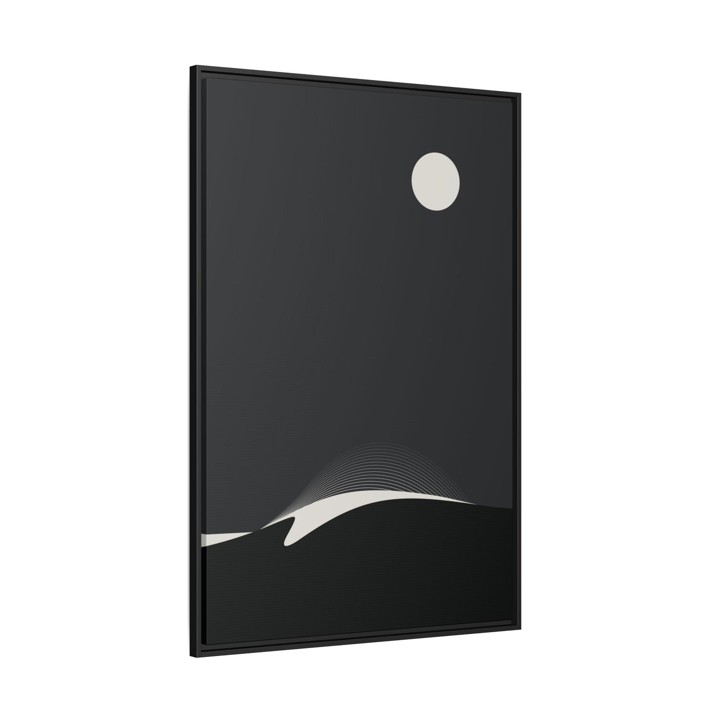 Night Wave 2 - Black - Framed Canvas