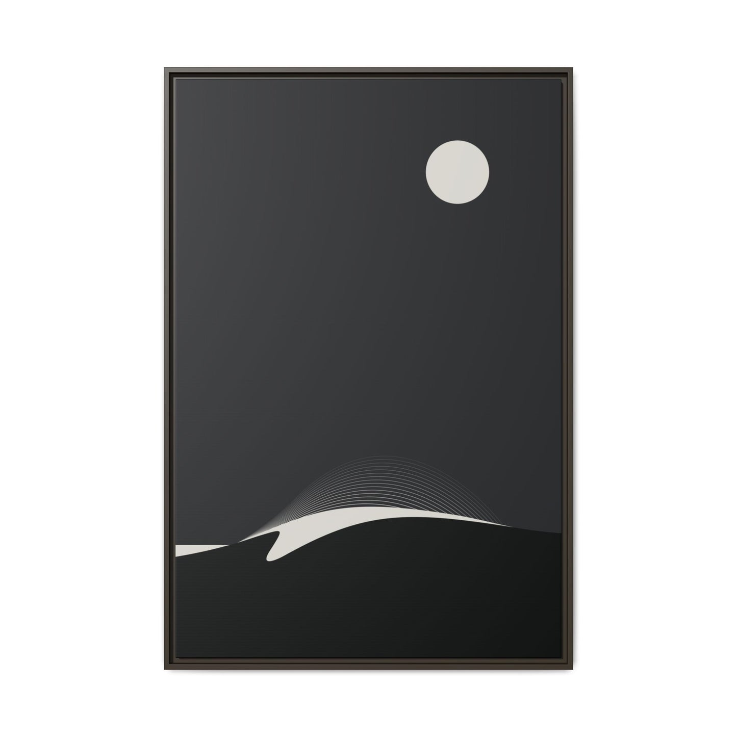Night Wave 2 - Black - Framed Canvas