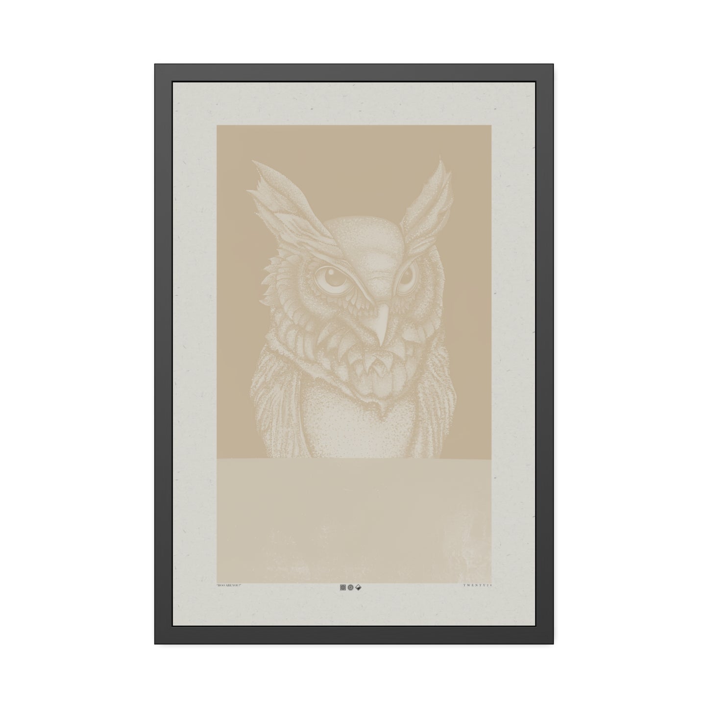 Hoo Are You - Sand - Framed Print