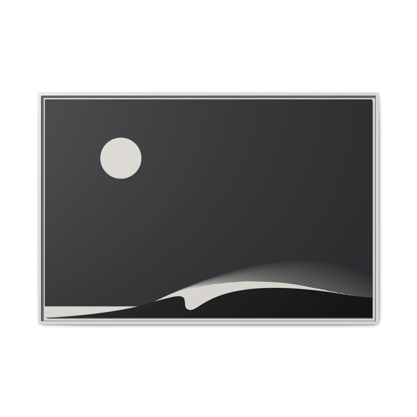 Night Wave 4 - Black - Framed Canvas