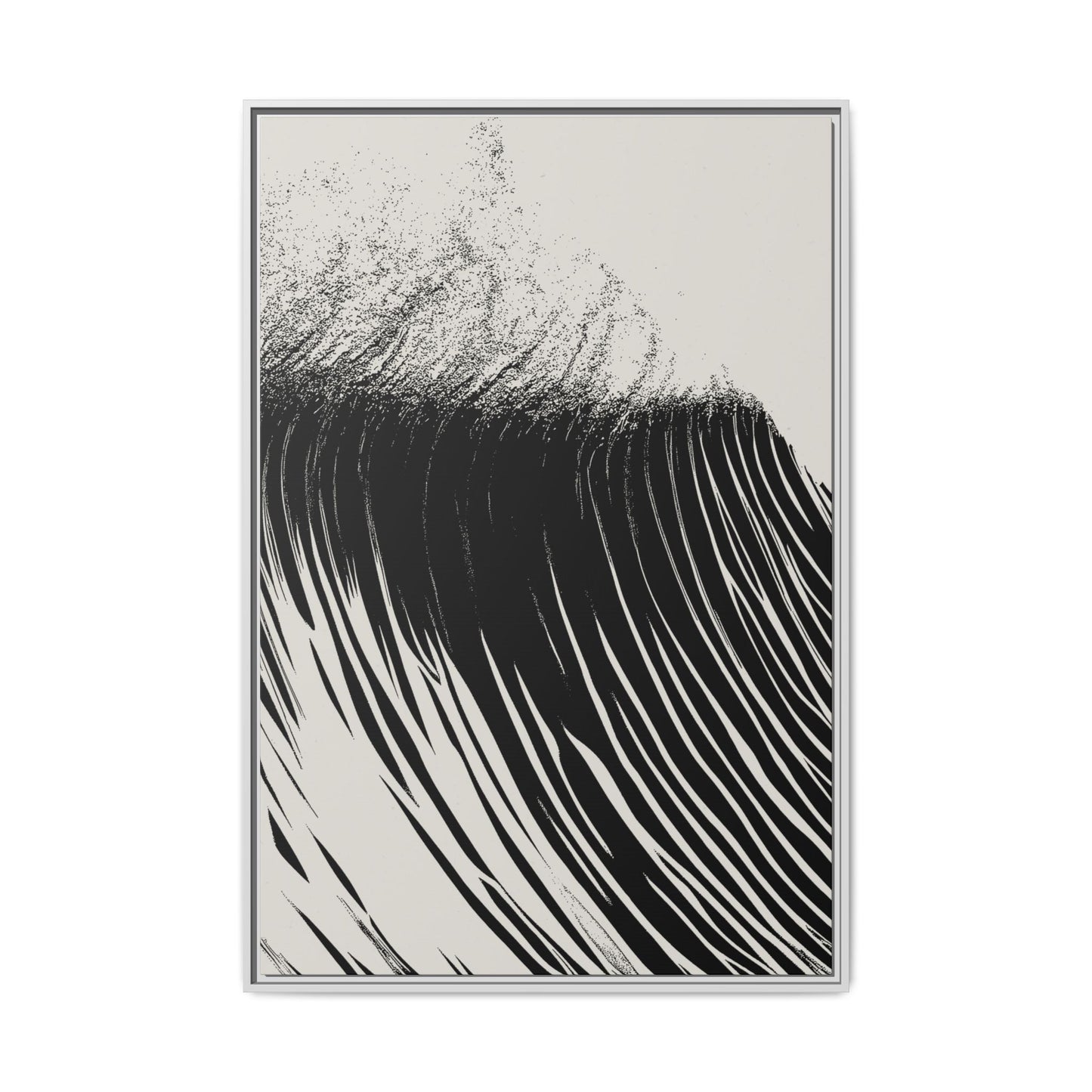 Ledge - Black & White - Framed Canvas