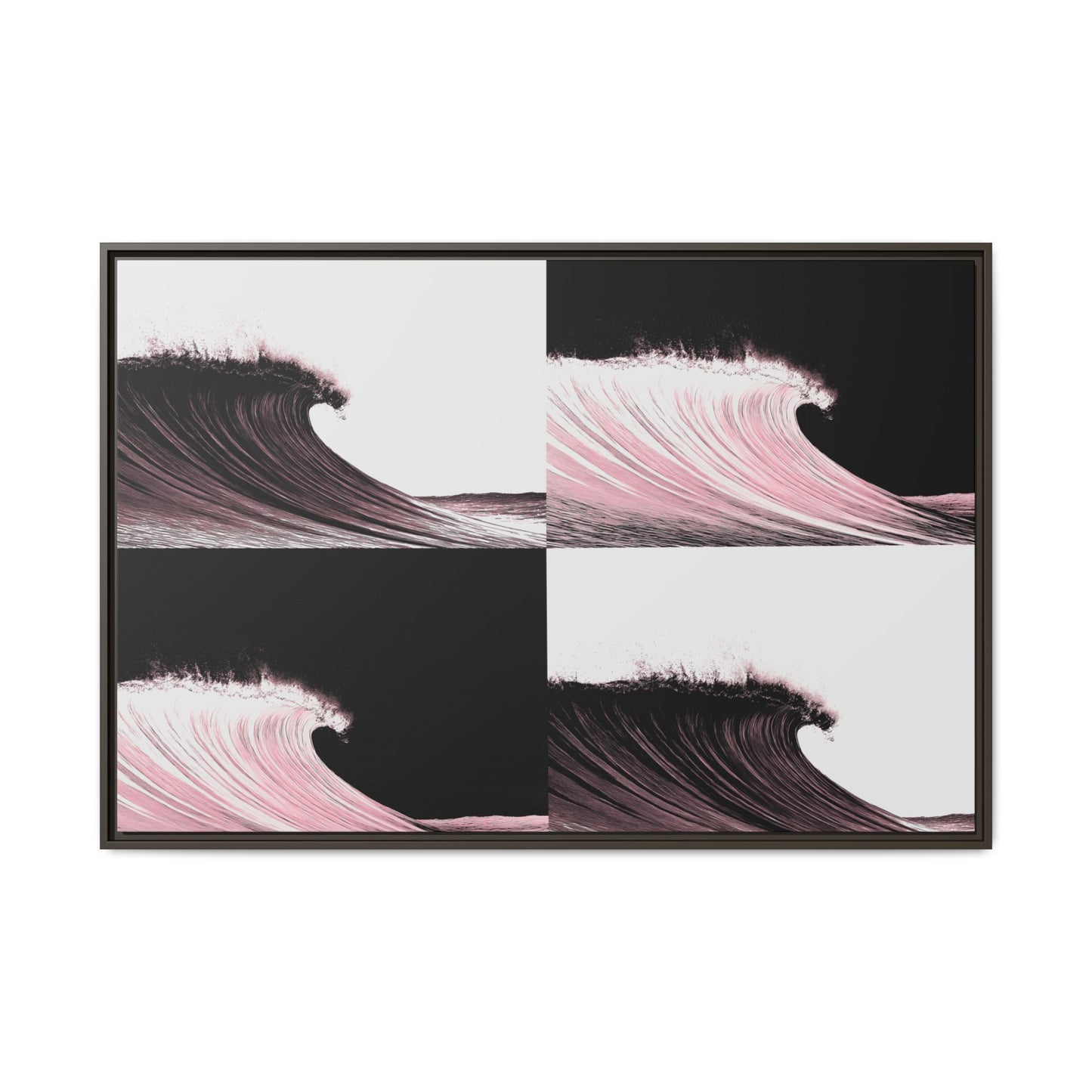 4D Surf - Black Rose - Framed Canvas