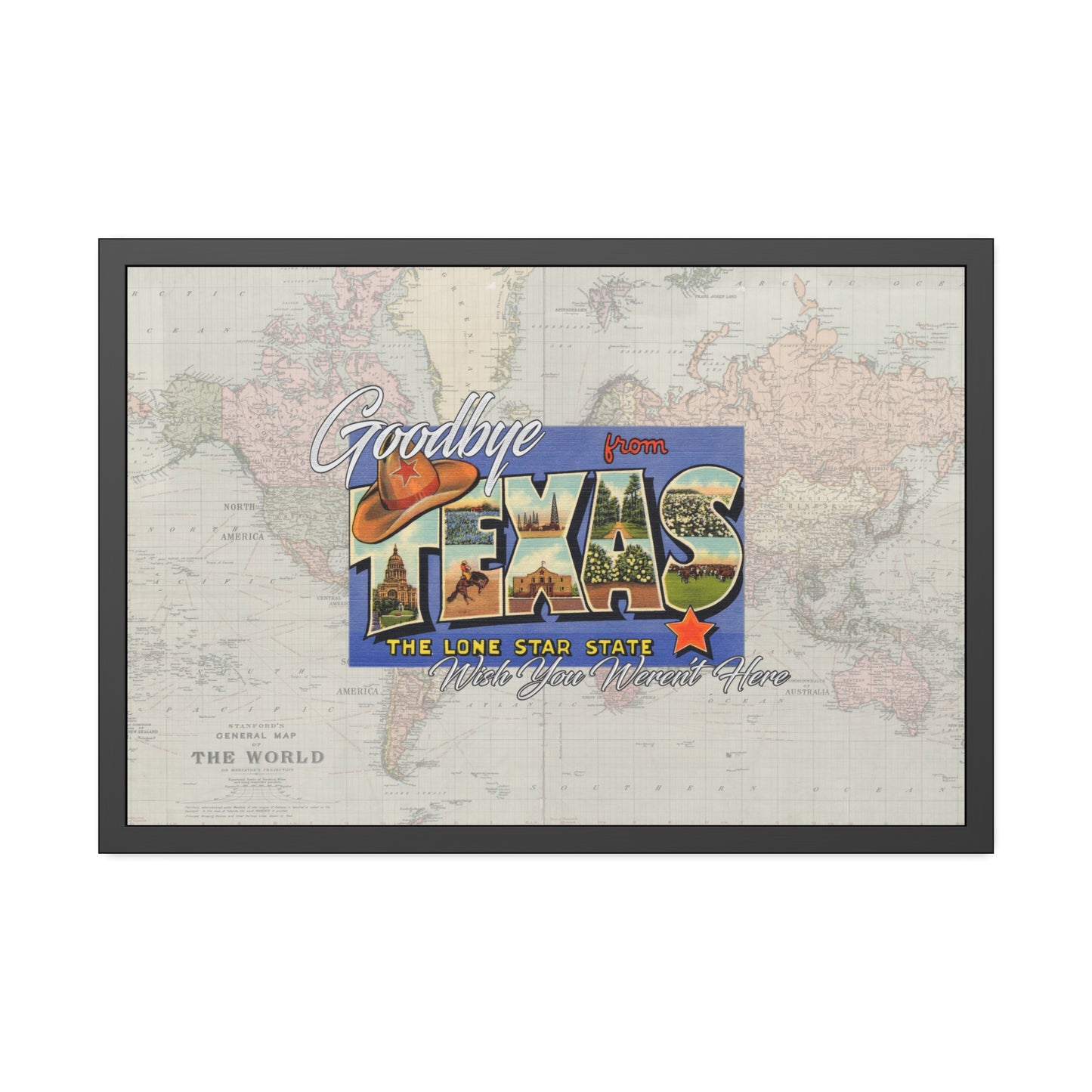 Texas - Wish You Weren't Here - Framed Print