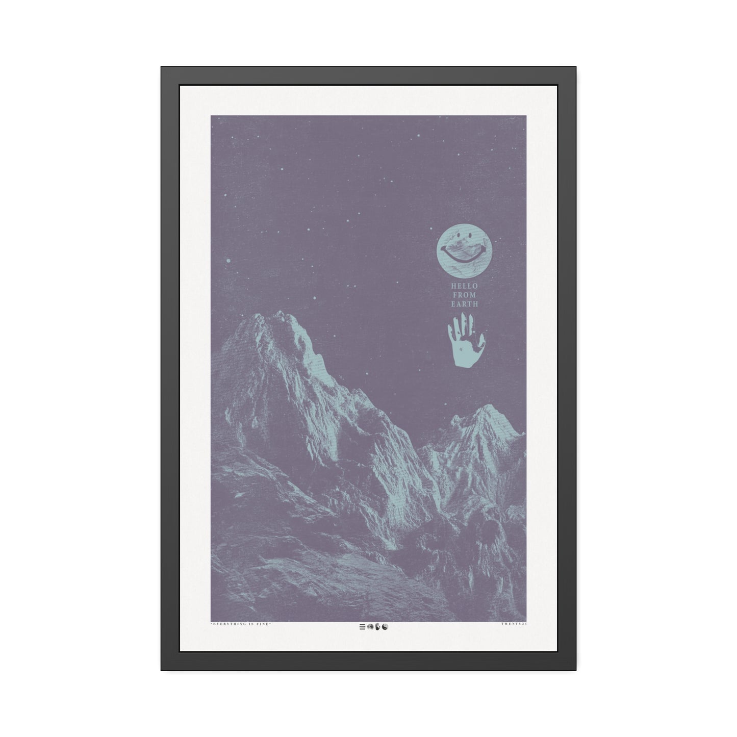Hello From Earth - Purple Haze - Framed Print