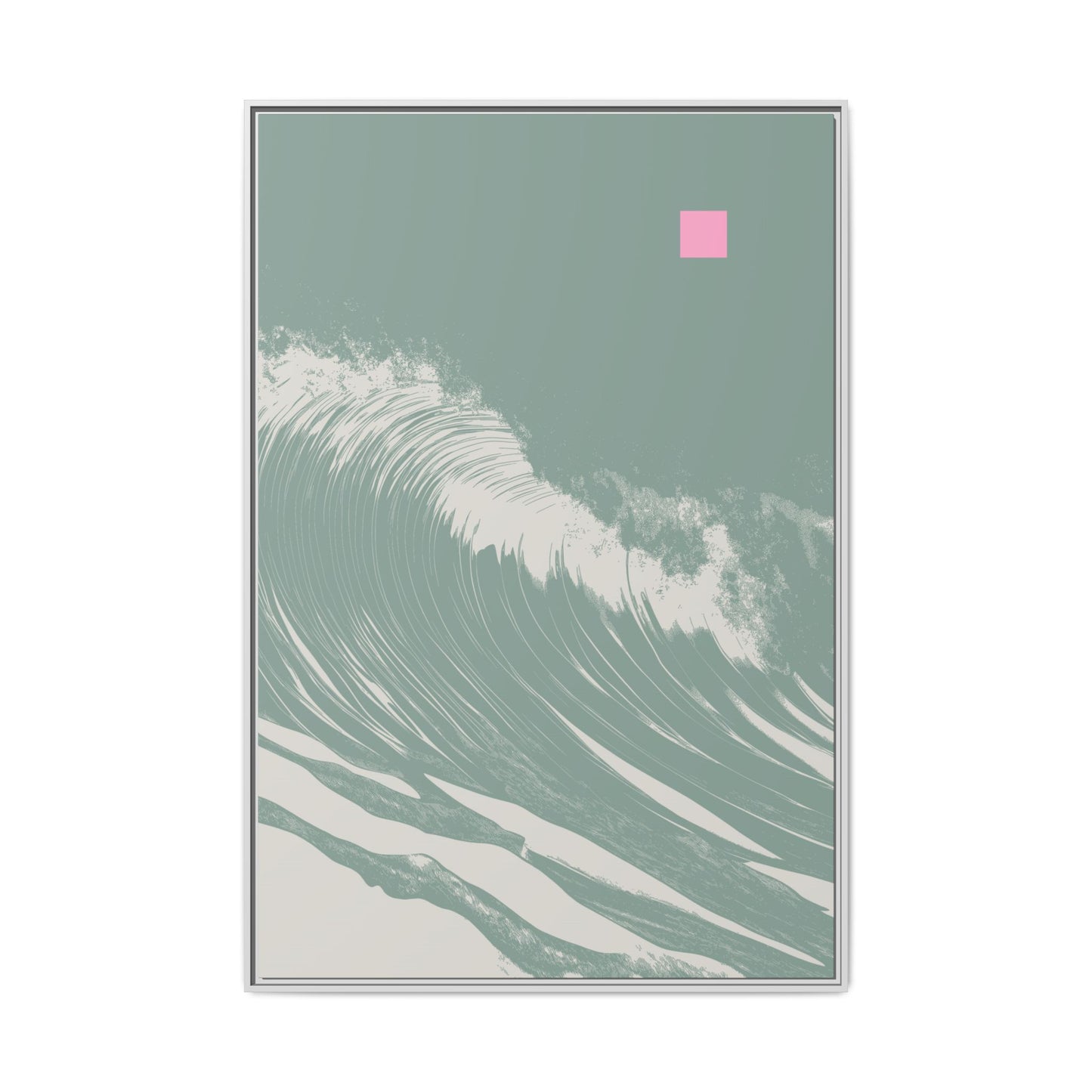 Invert - Sage - Framed Canvas