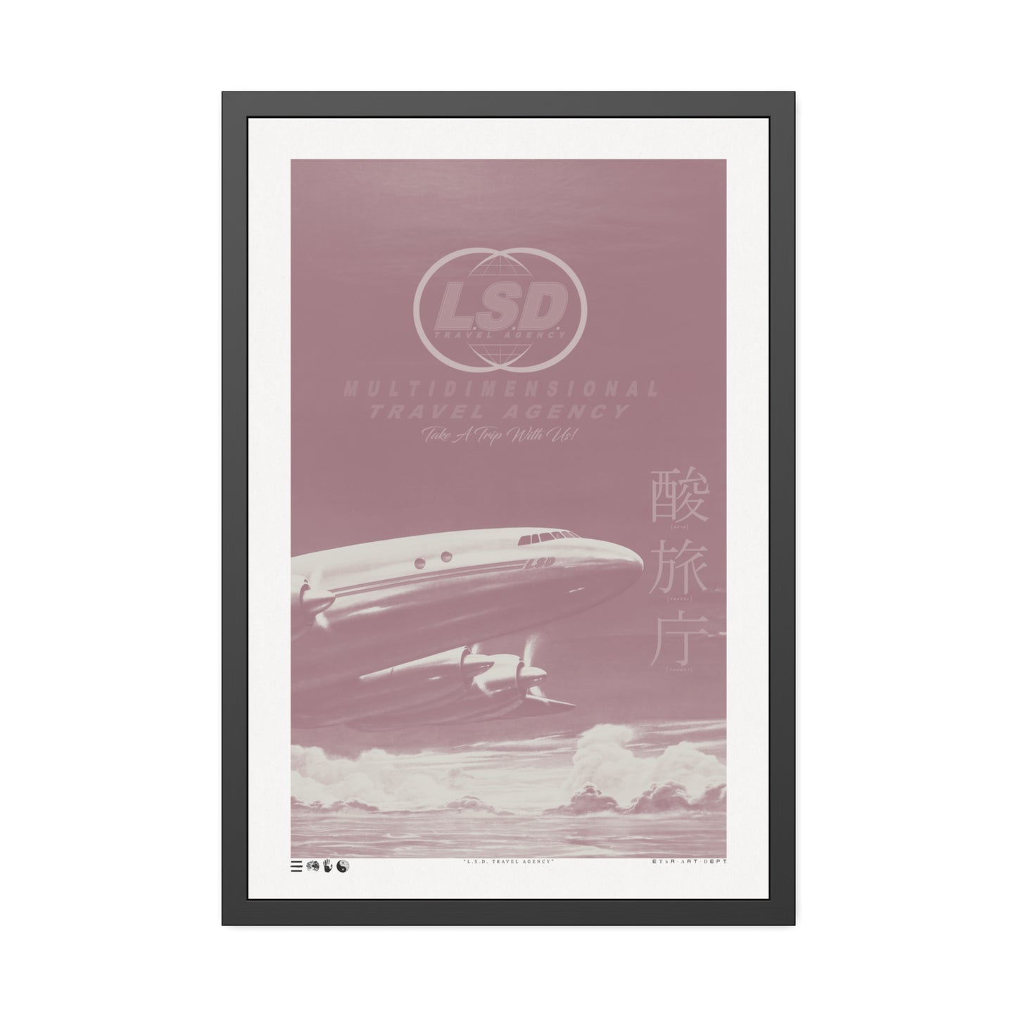 Take A Trip - L.S.D. Travel - Rose - Framed Print