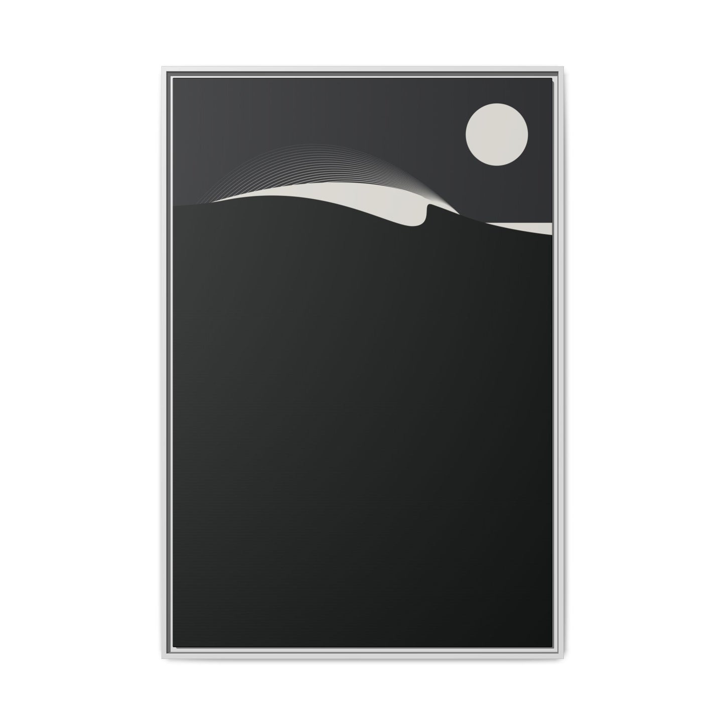 Night Wave 1 - Black - Framed Canvas