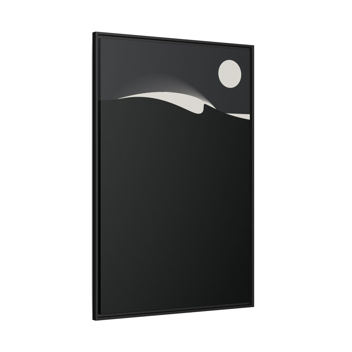 Night Wave 1 - Black - Framed Canvas