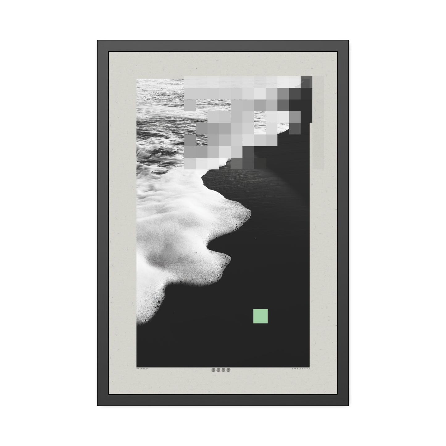 Washed 3 - Black & White - Framed Print