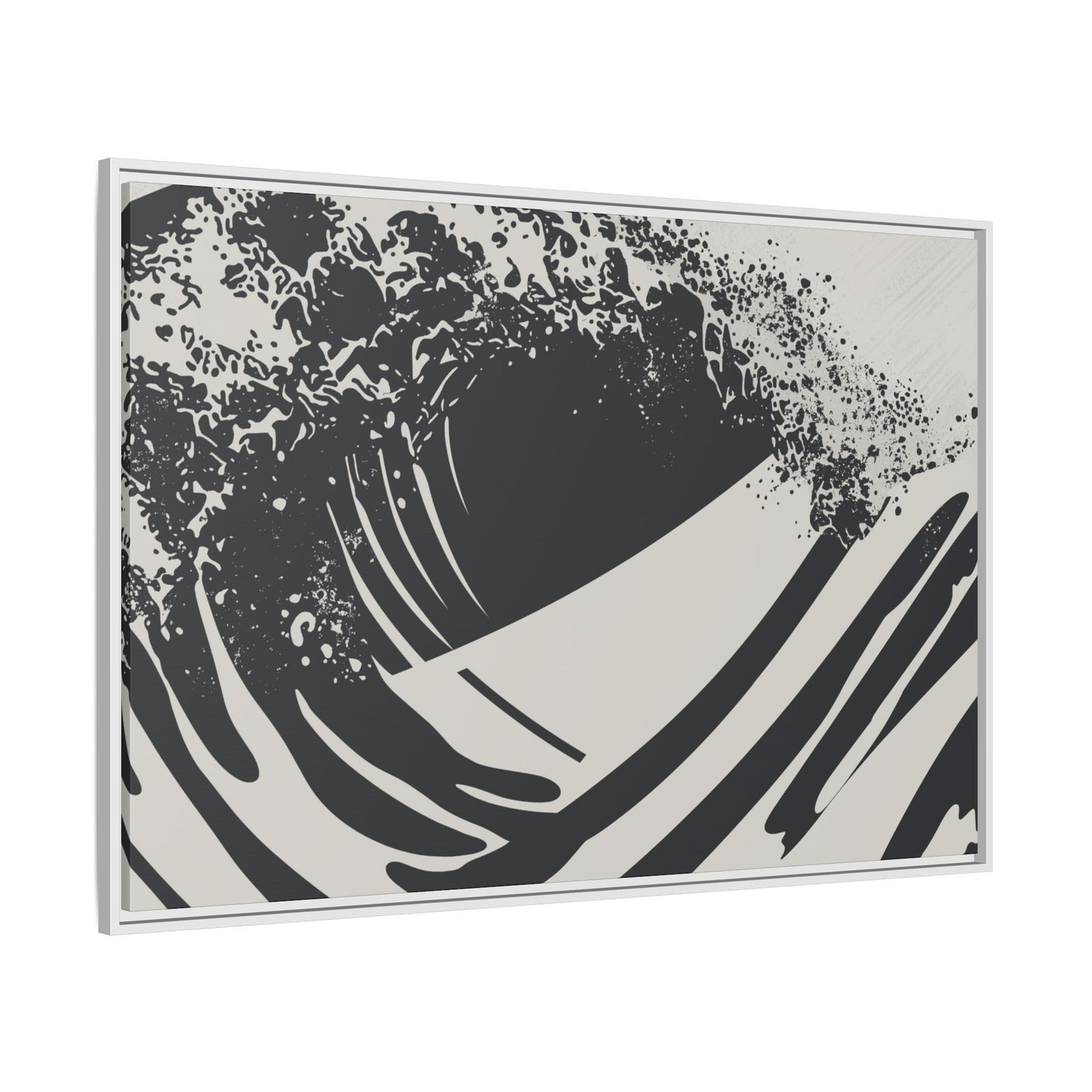 Turmoil - Black & White - Framed Canvas