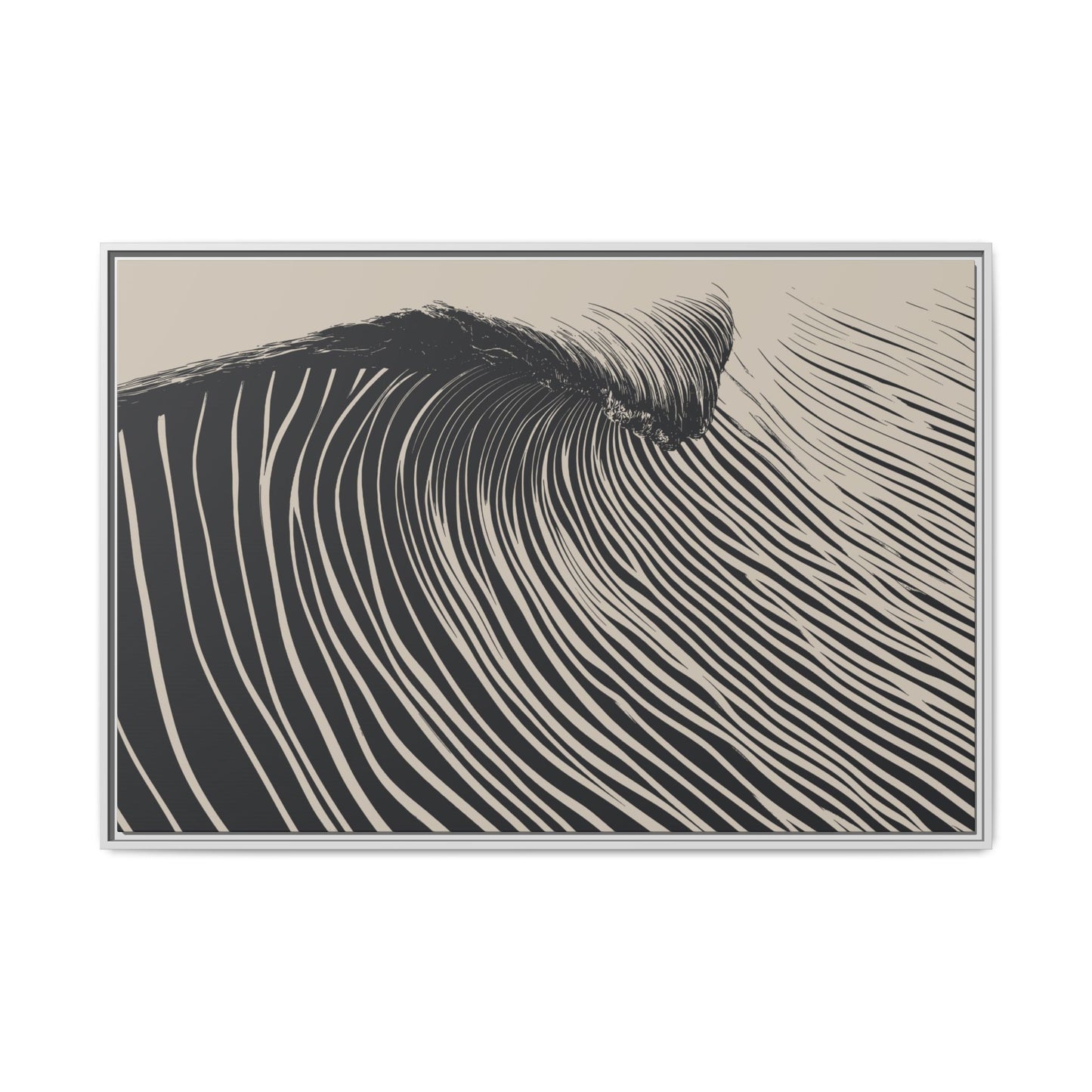 Wedge - Black & White - Framed Canvas