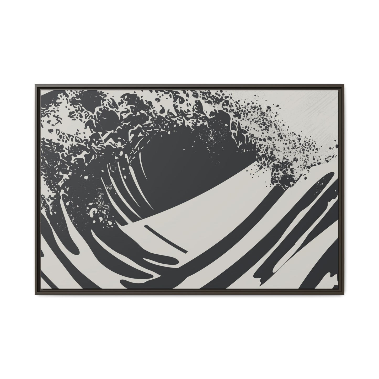 Turmoil - Black & White - Framed Canvas