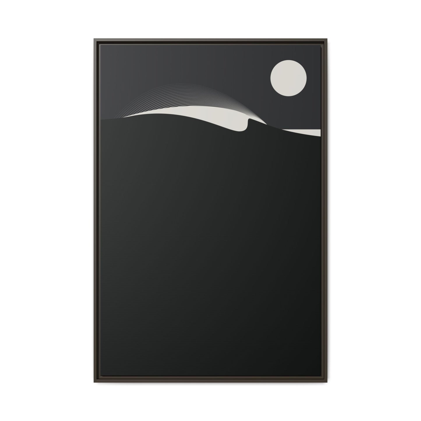 Night Wave 1 - Black - Framed Canvas