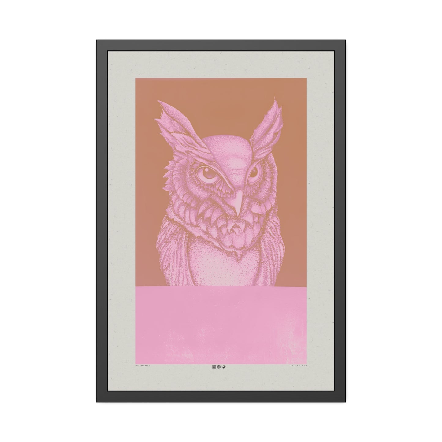 Hoo Are You - Pink - Framed Print