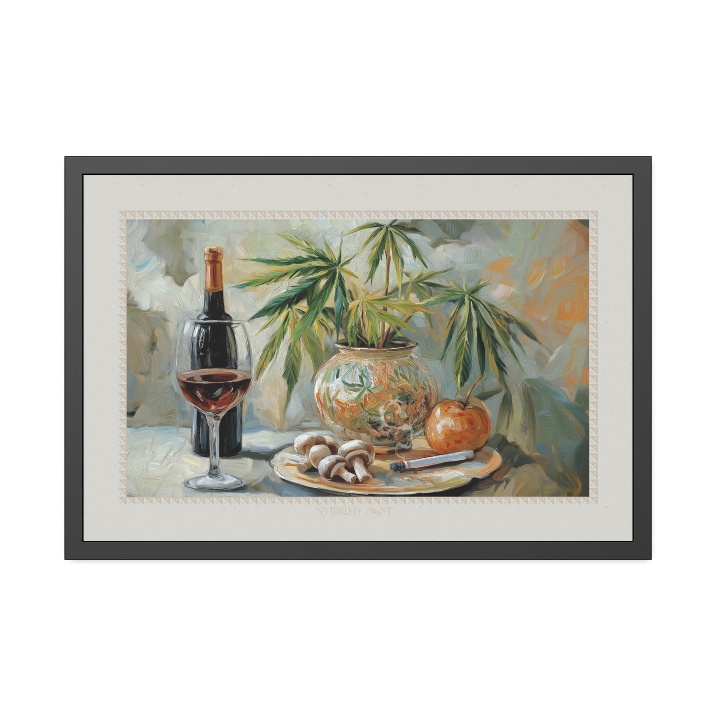 Saturday Night - Stone - Framed Print