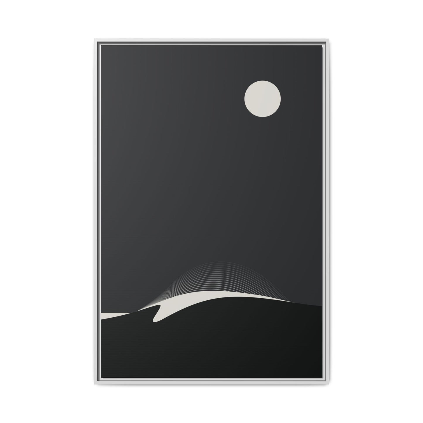 Night Wave 2 - Black - Framed Canvas