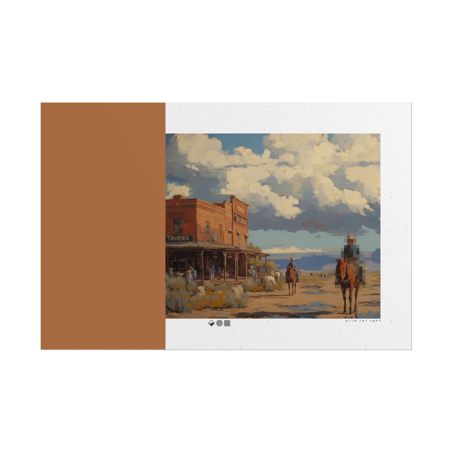 Copy of Western Desert Poster — Pixelated Cowboy Rolled Art Print