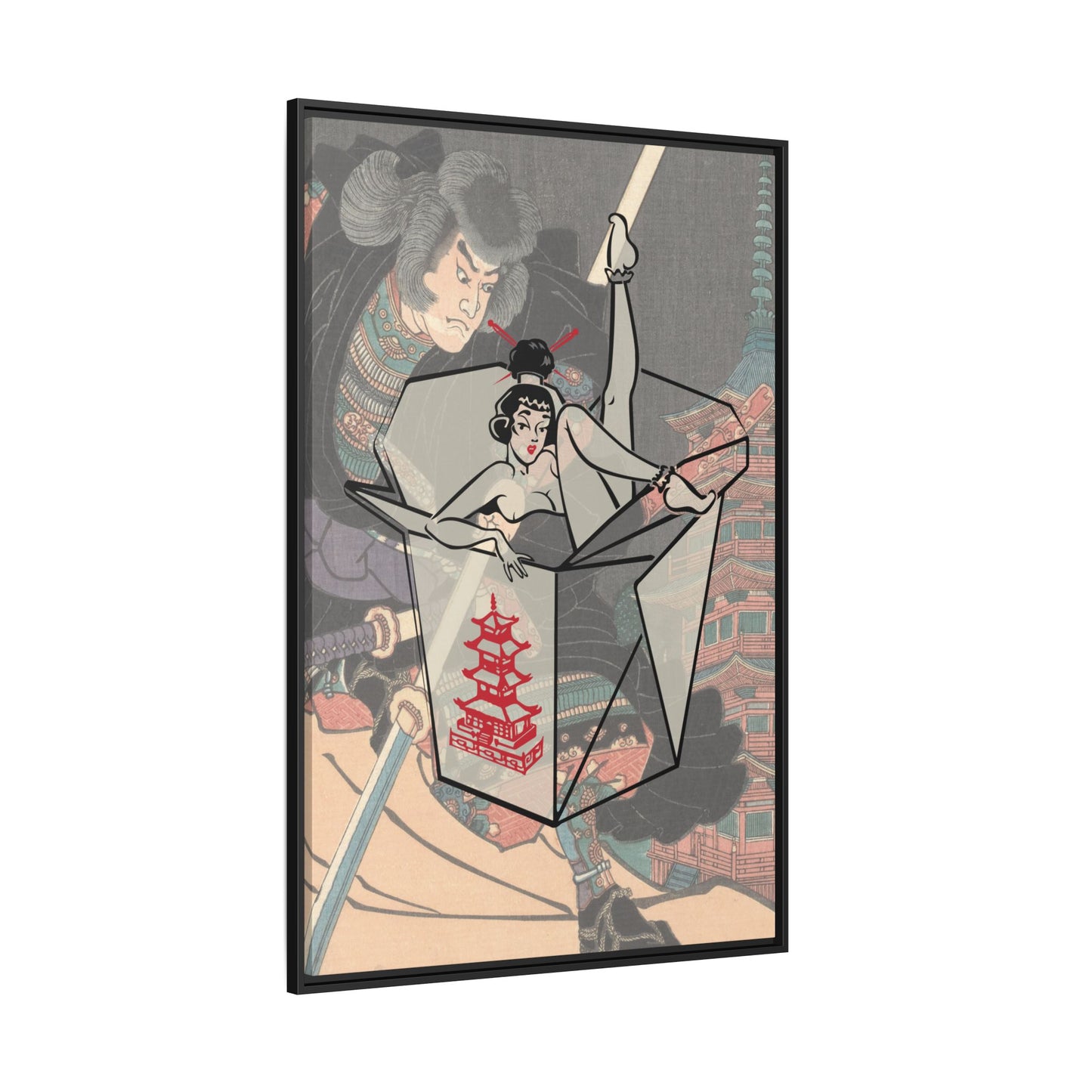 Kabuki Pagoda - Framed Canvas