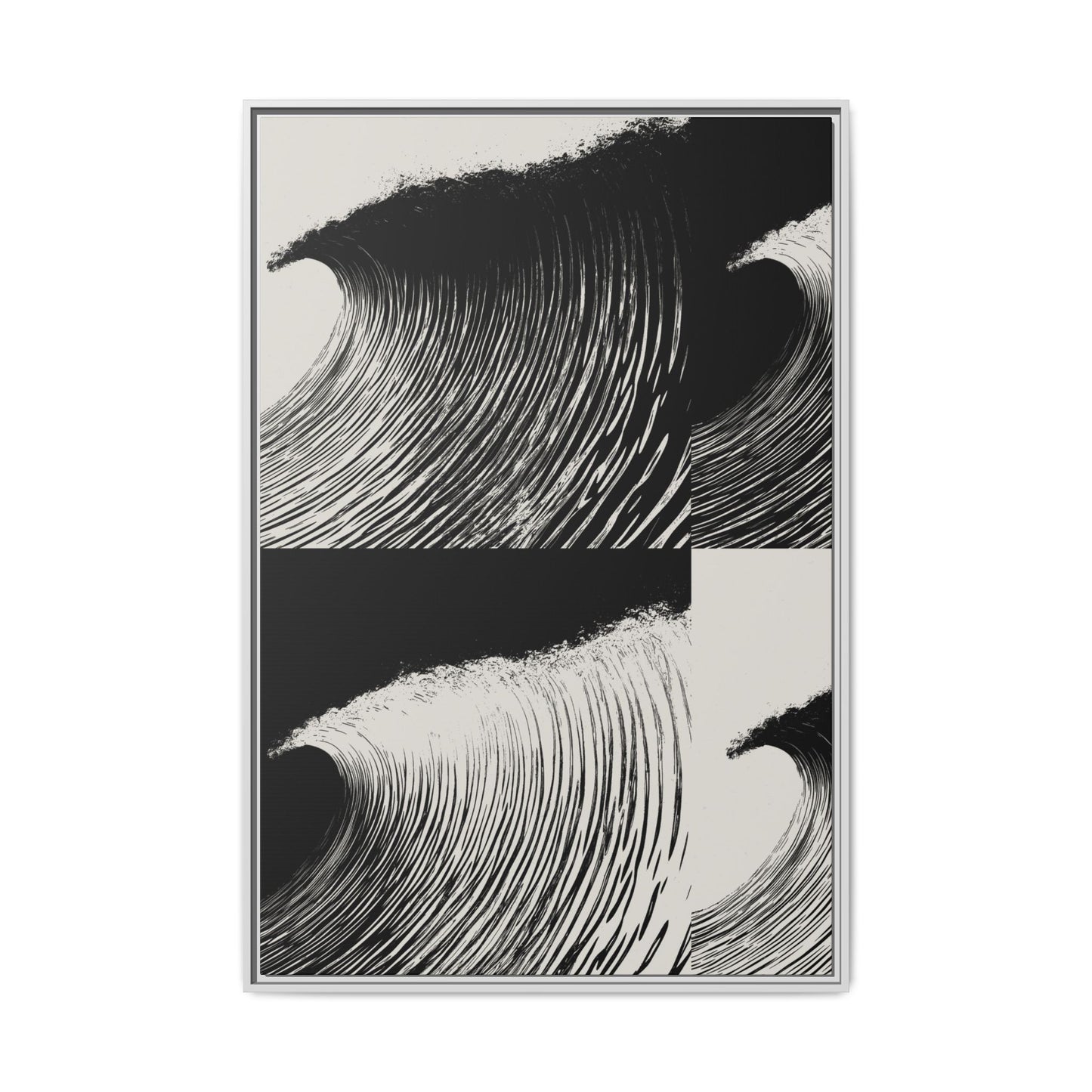 Dawn 2 Dusk - Black & White - Framed Canvas