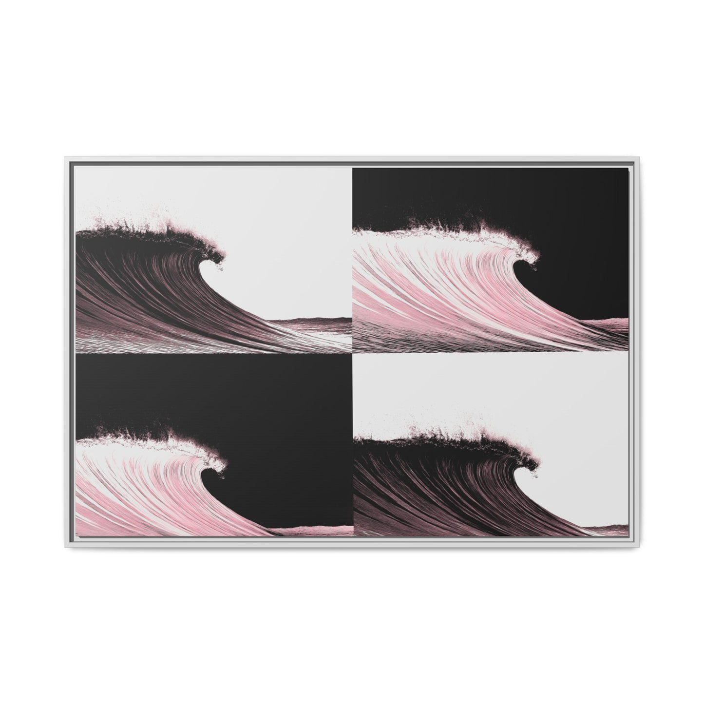 4D Surf - Black Rose - Framed Canvas