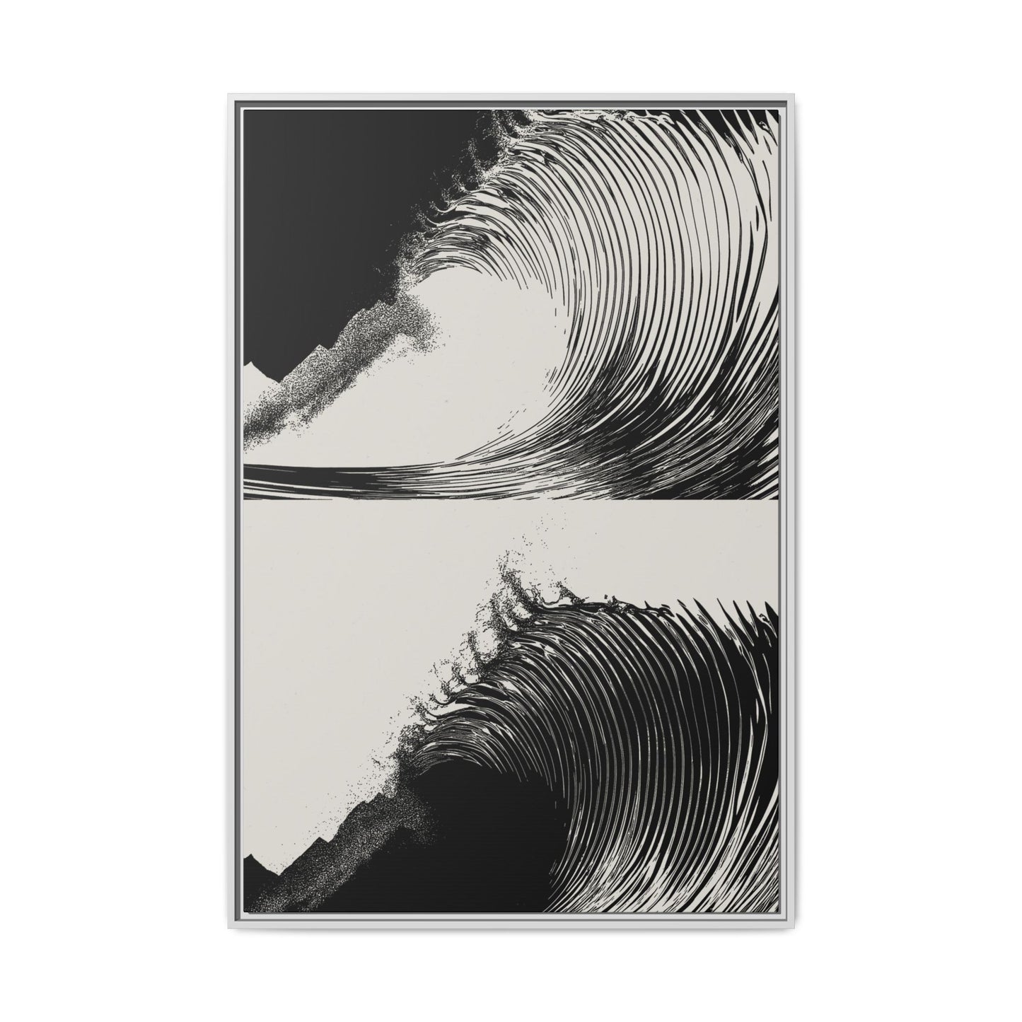 Dusk 2 Dawn - Black & White - Framed Canvas