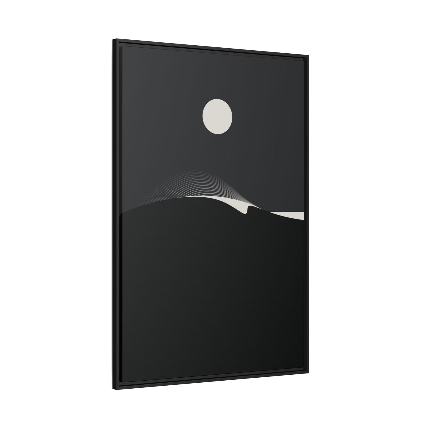 Night Wave 3 - Black - Framed Canvas