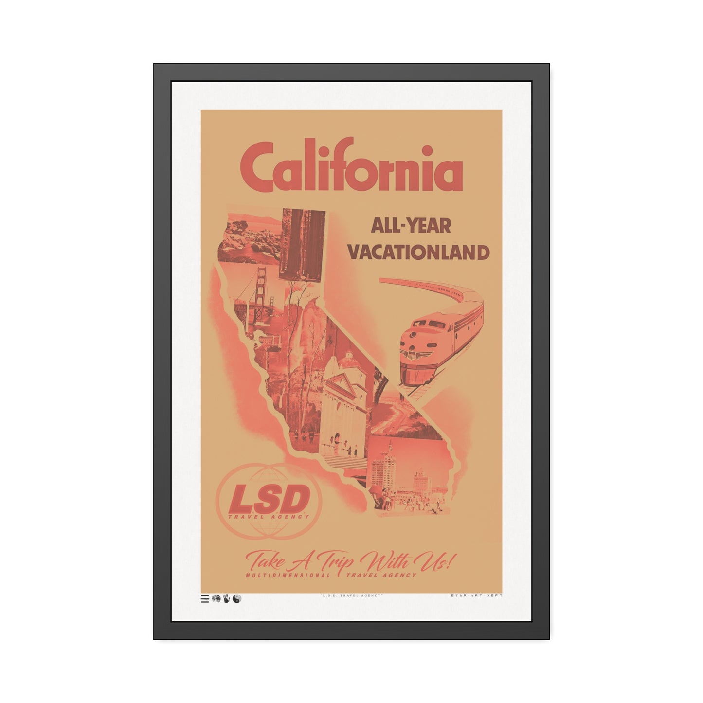 California - L.S.D. Travel - Sunny - Framed Print