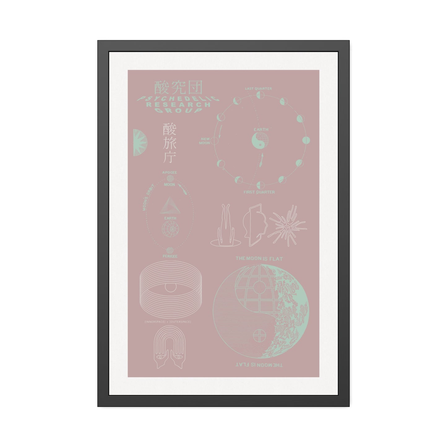 The Moon Is Flat - Blush - Framed Print