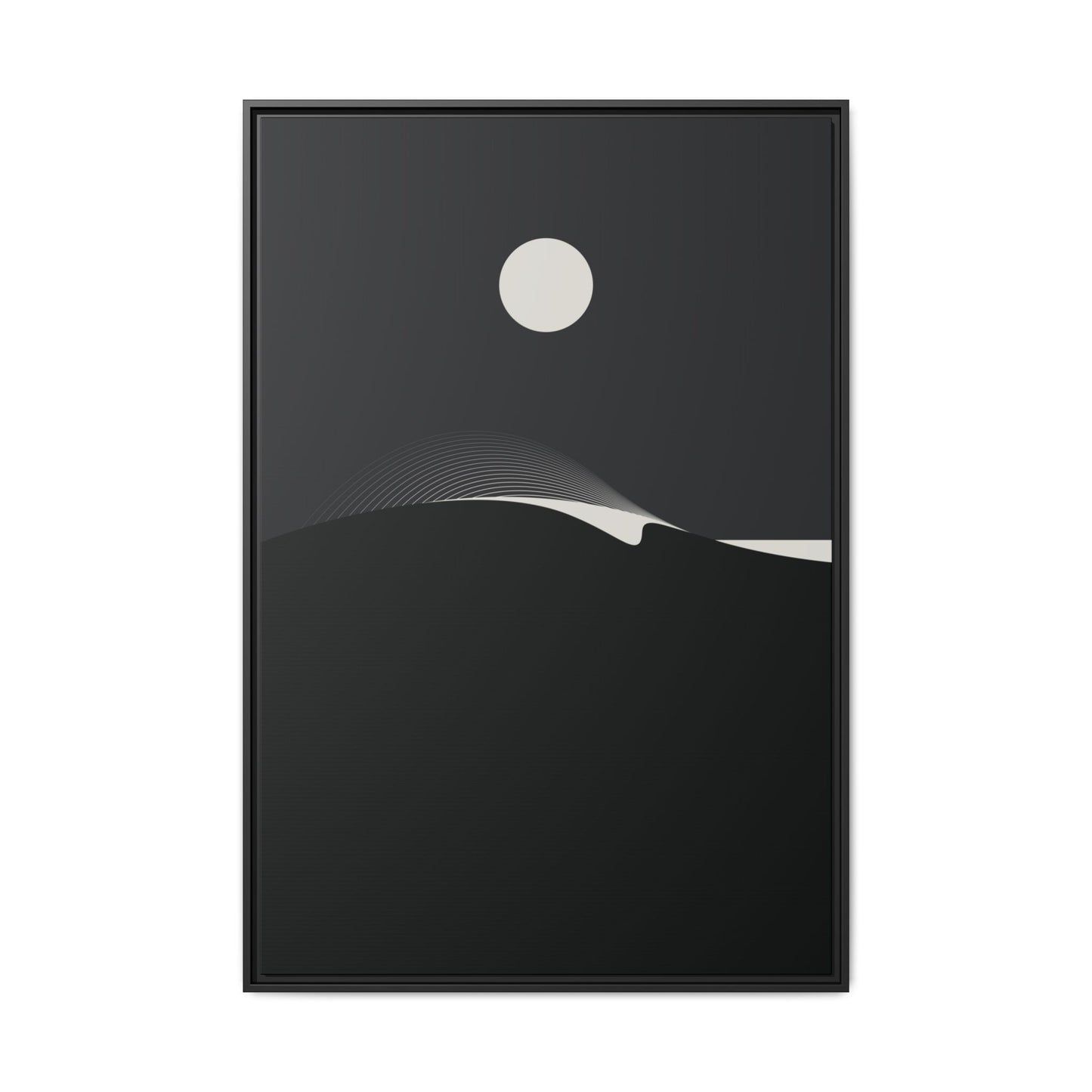 Night Wave 3 - Black - Framed Canvas