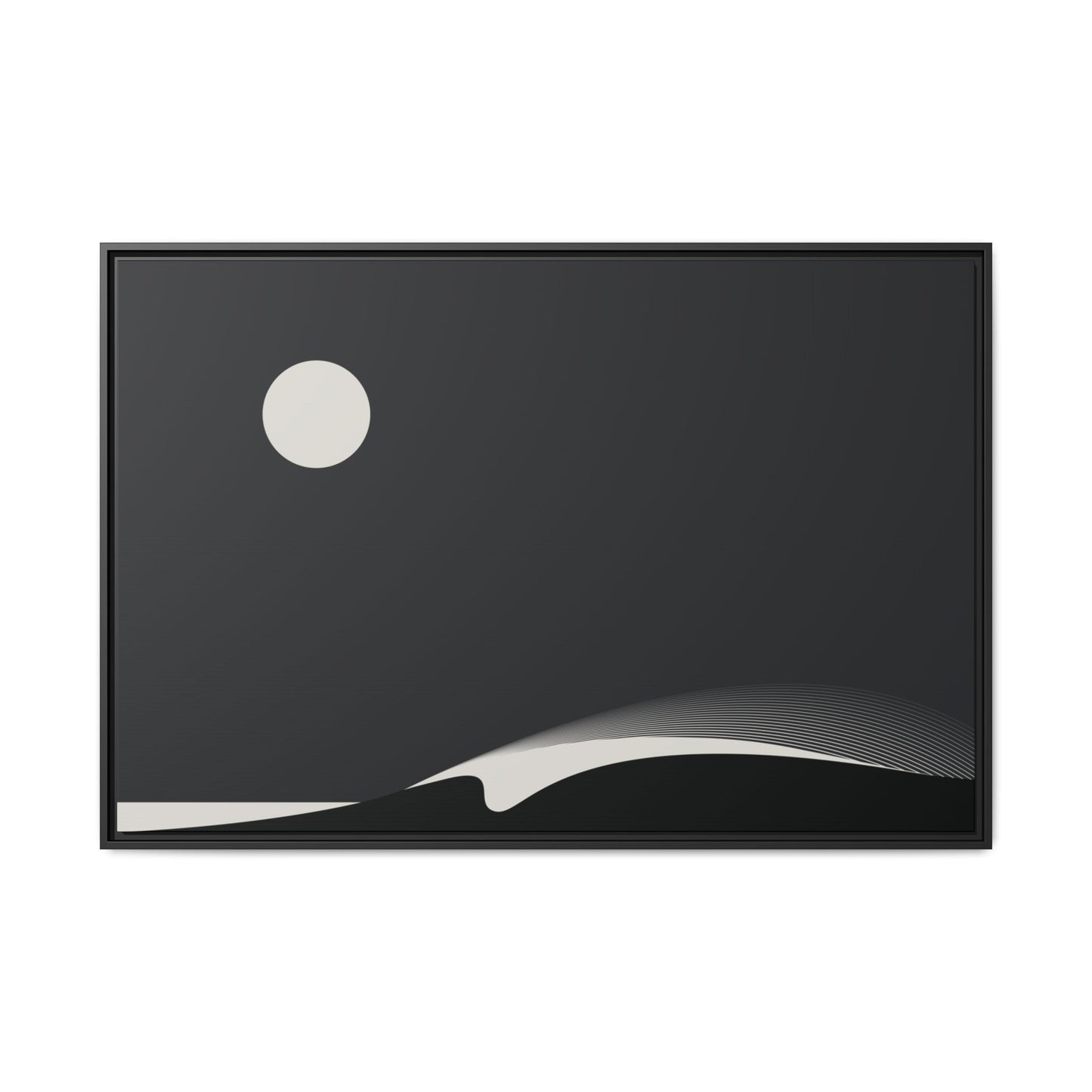 Night Wave 4 - Black - Framed Canvas
