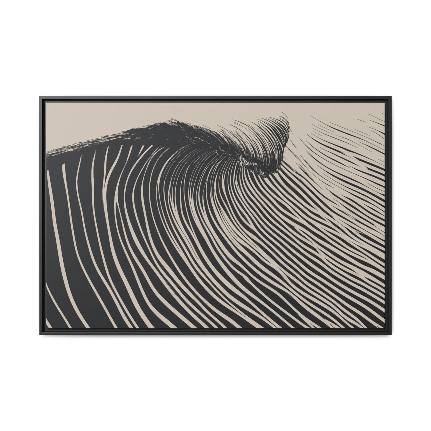 Wedge - Black & White - Framed Canvas