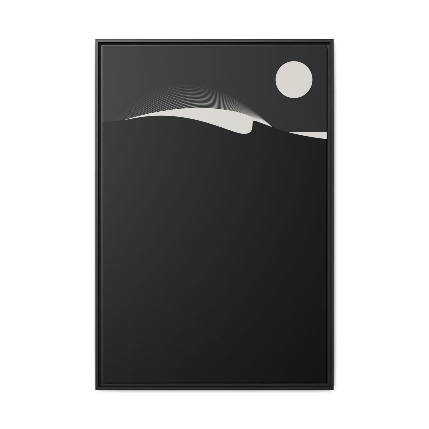 Night Wave 1 - Black - Framed Canvas