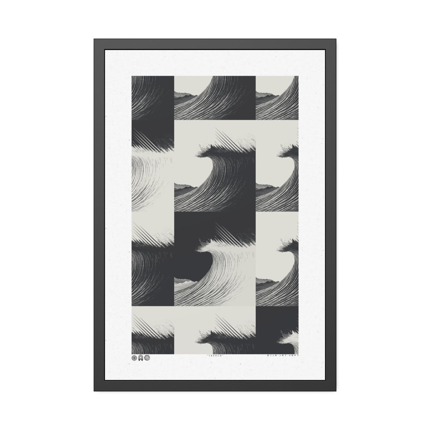 Trench - Black & White - Framed Print