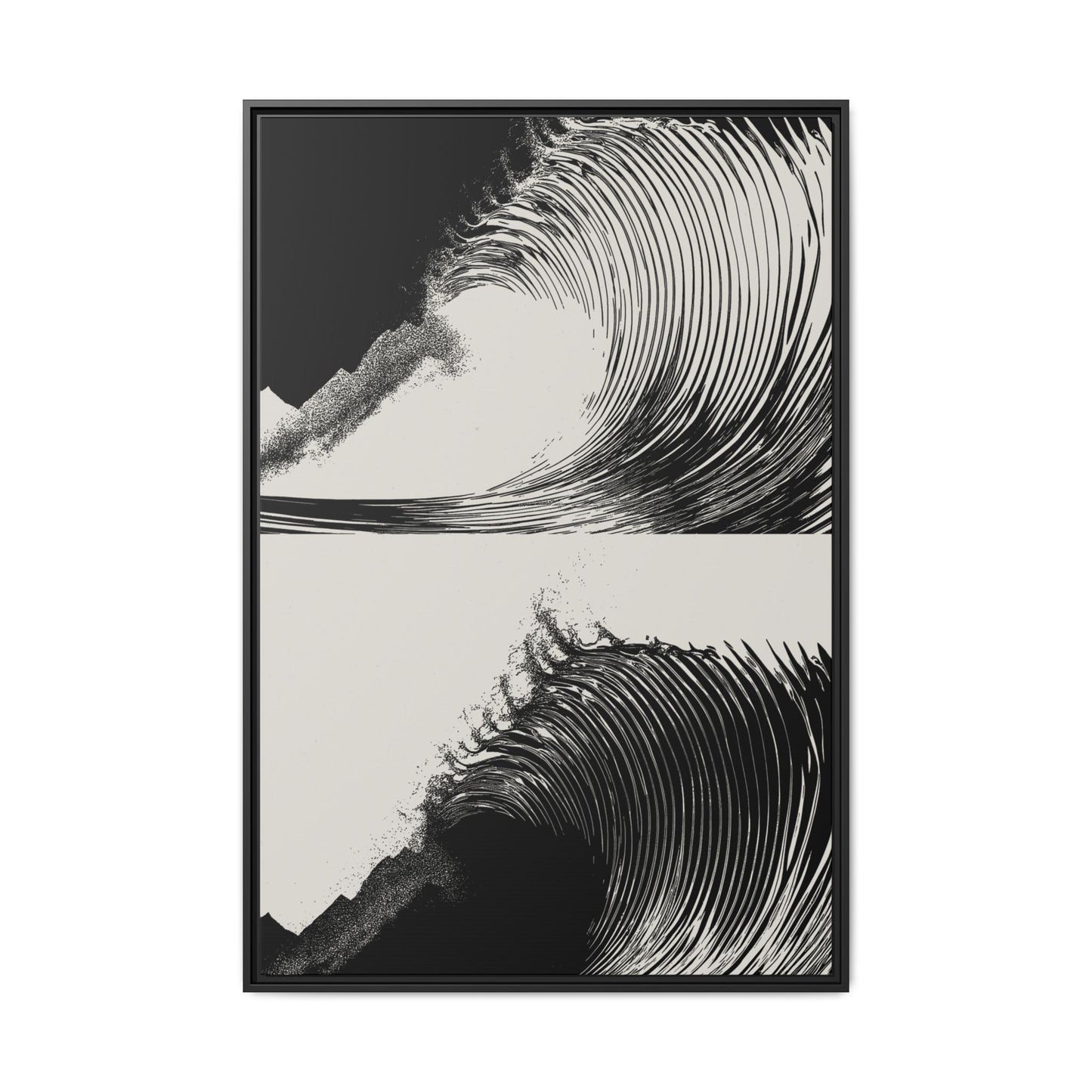 Dusk 2 Dawn - Black & White - Framed Canvas