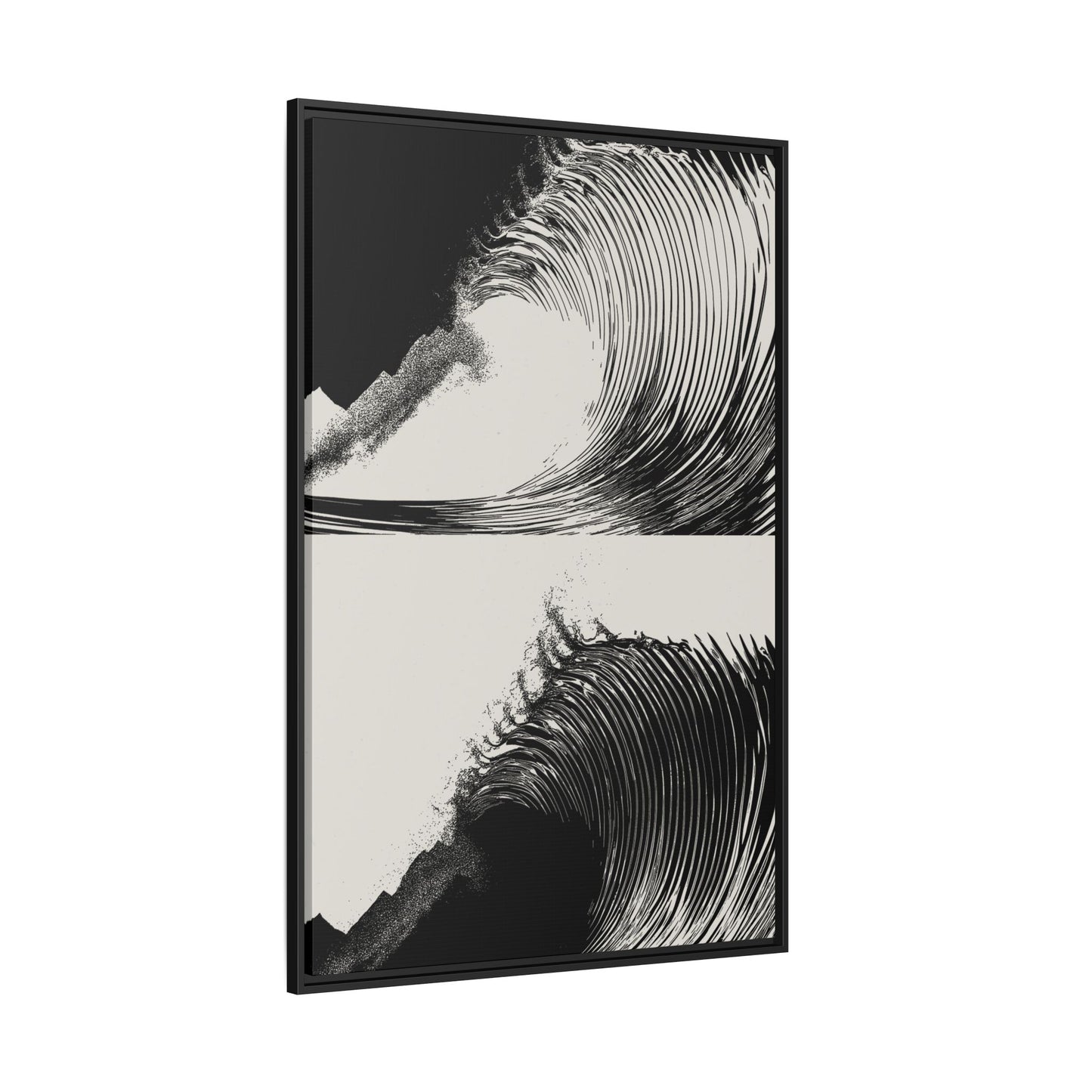 Dusk 2 Dawn - Black & White - Framed Canvas