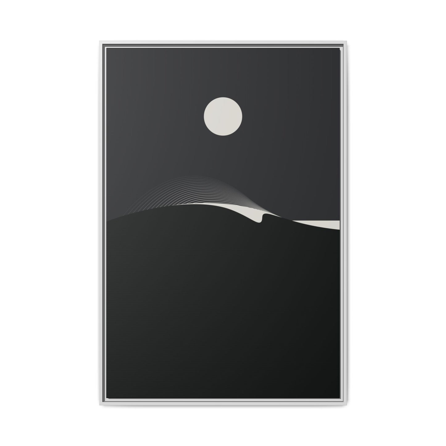 Night Wave 3 - Black - Framed Canvas
