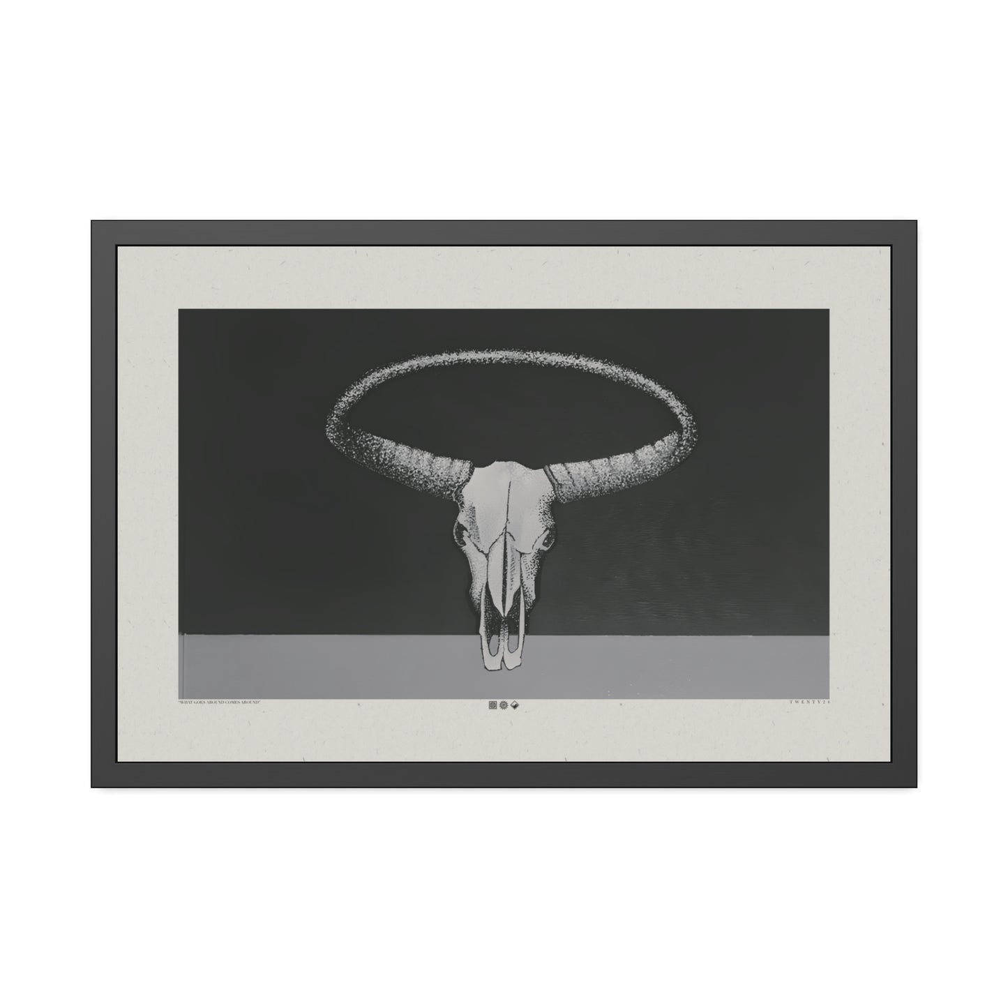 What Goes Around - Charcoal - Framed Print