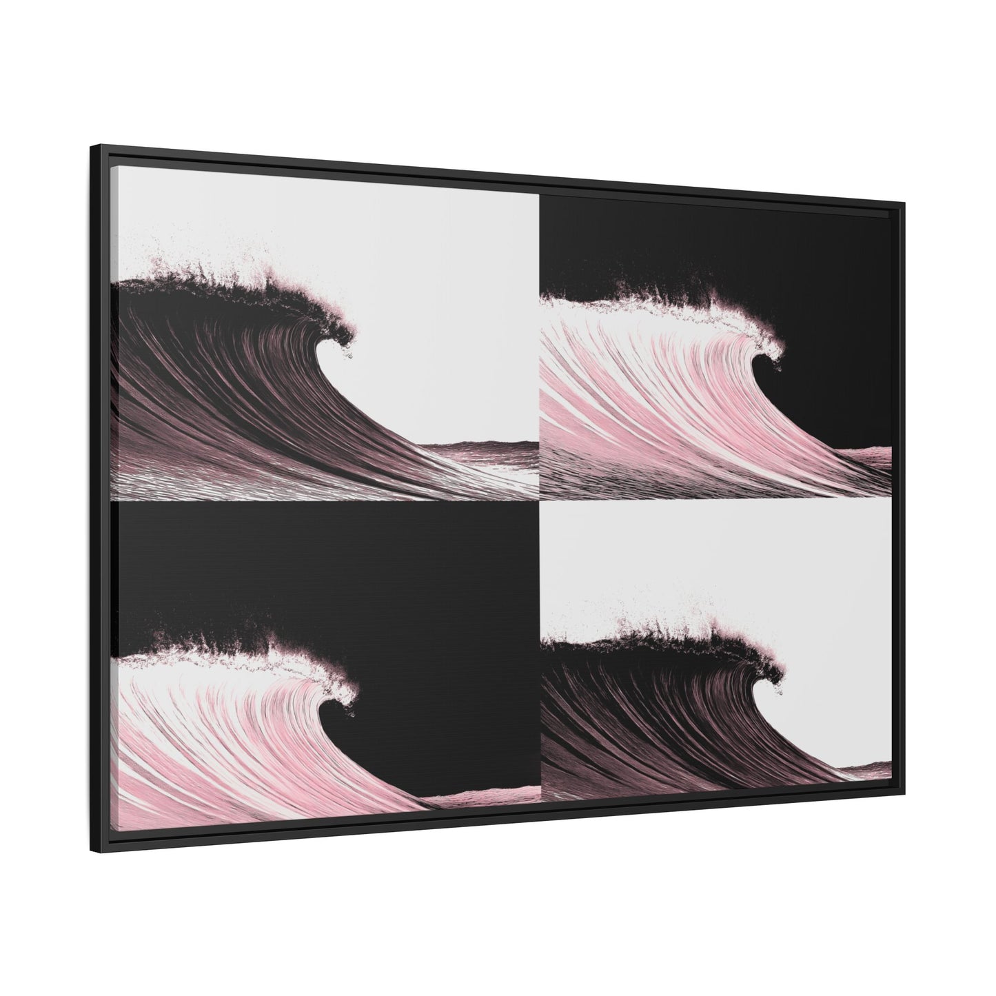 4D Surf - Black Rose - Framed Canvas