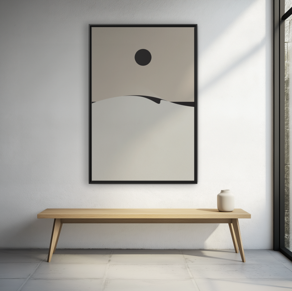 Day Wave 4 - Sand - Framed Canvas