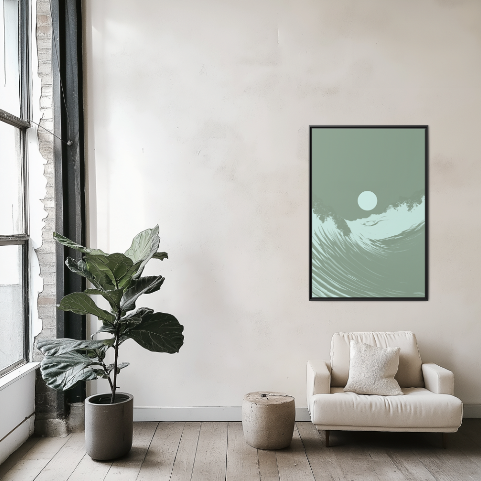 Washed - Sage - Framed Canvas