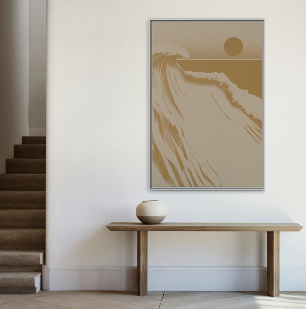 Crest - Gold - Framed Canvas
