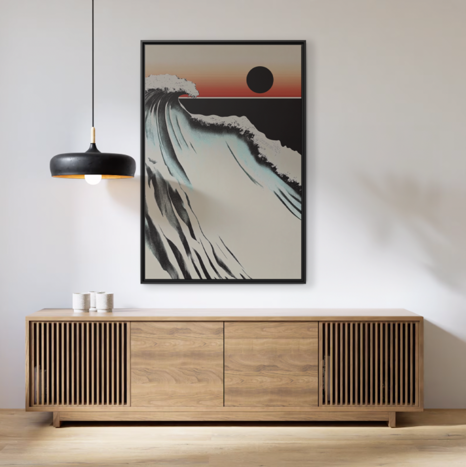 Crest - Sand - Framed Canvas