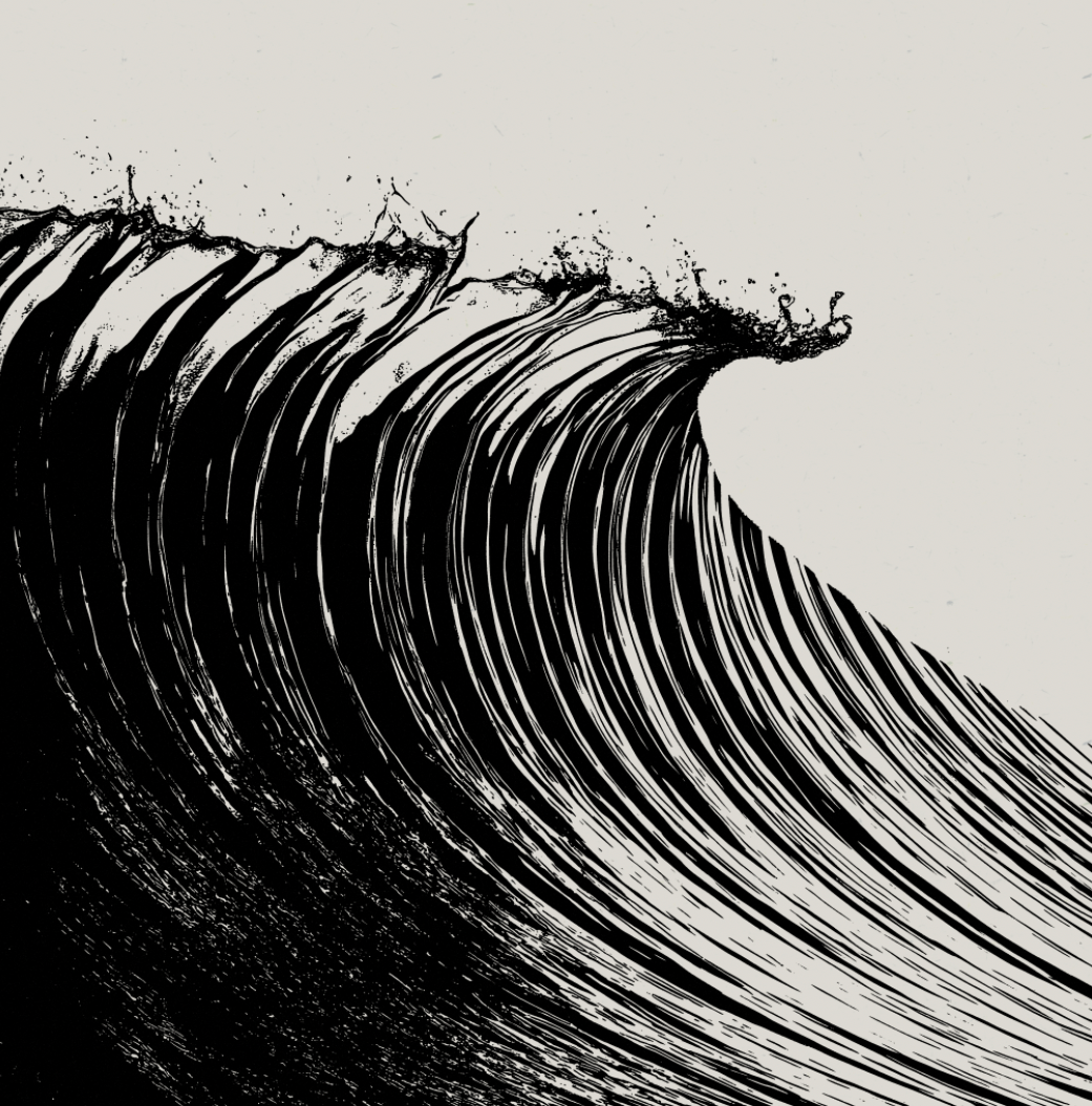 Peak - Black & White - Framed Canvas
