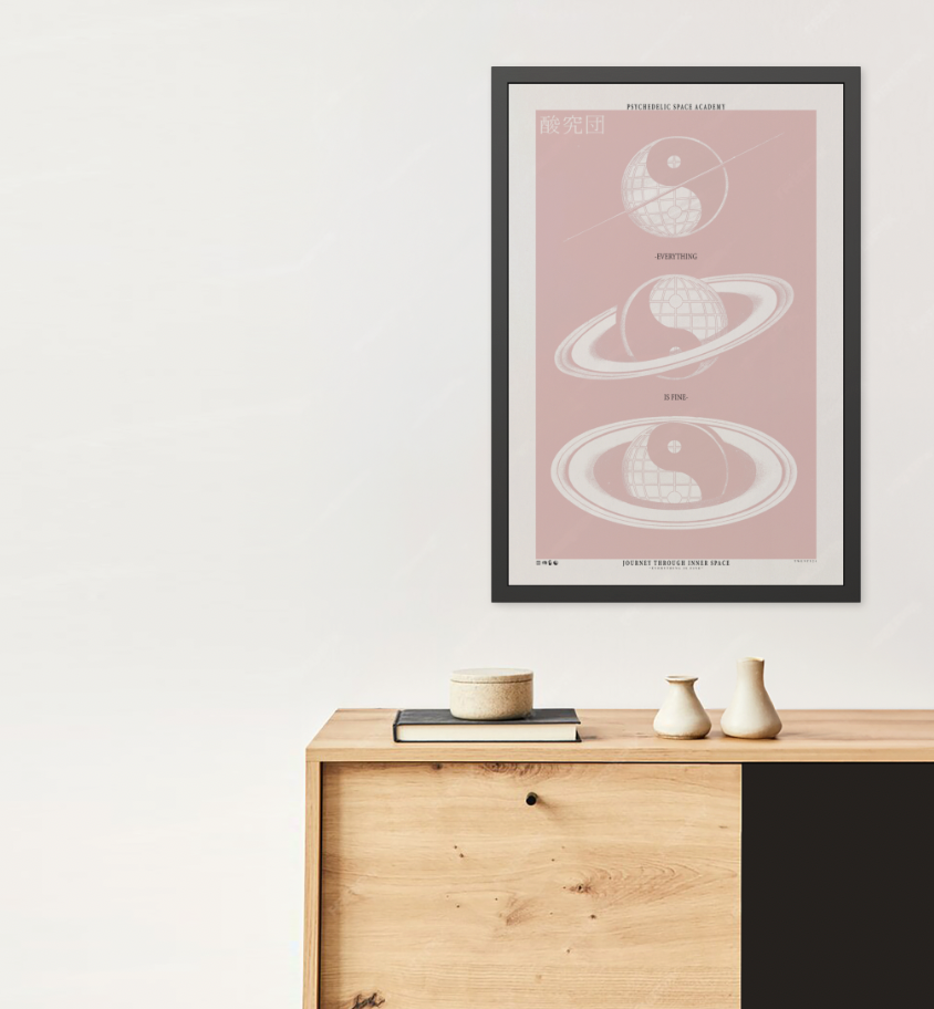 SaturnDay - Blush - Framed Print