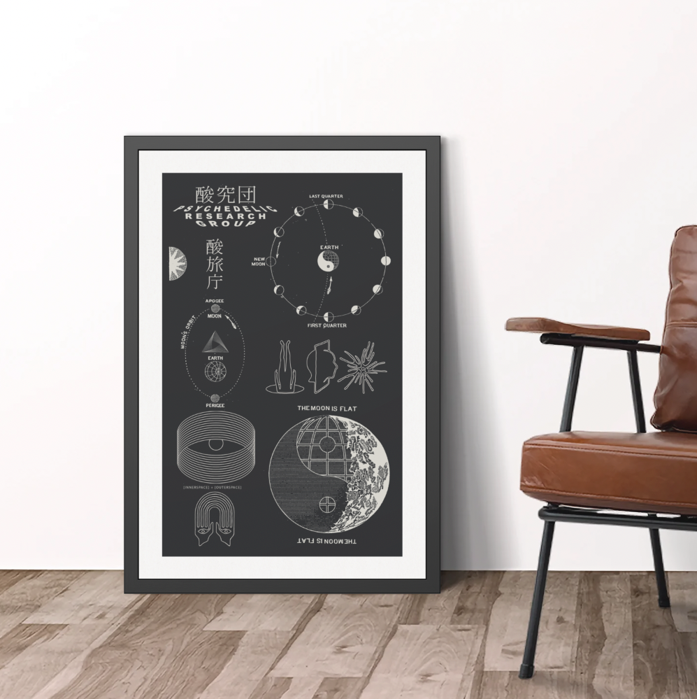The Moon Is Flat - Night - Framed Print