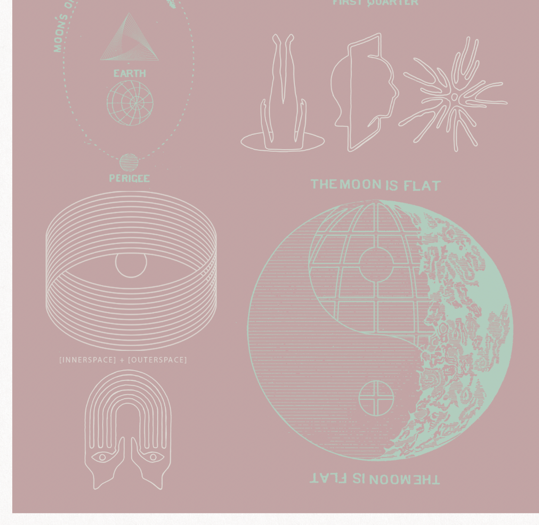 The Moon Is Flat - Blush - Framed Print