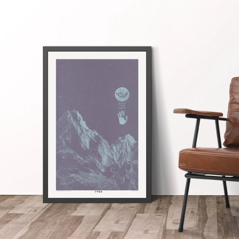 Hello From Earth - Purple Haze - Framed Print