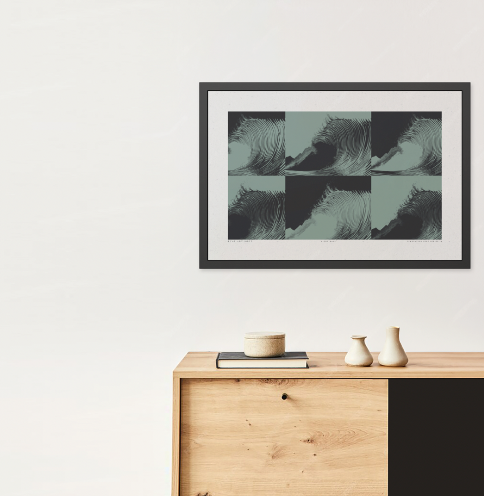 Night Wave 3 - Purple Haze - Framed Print